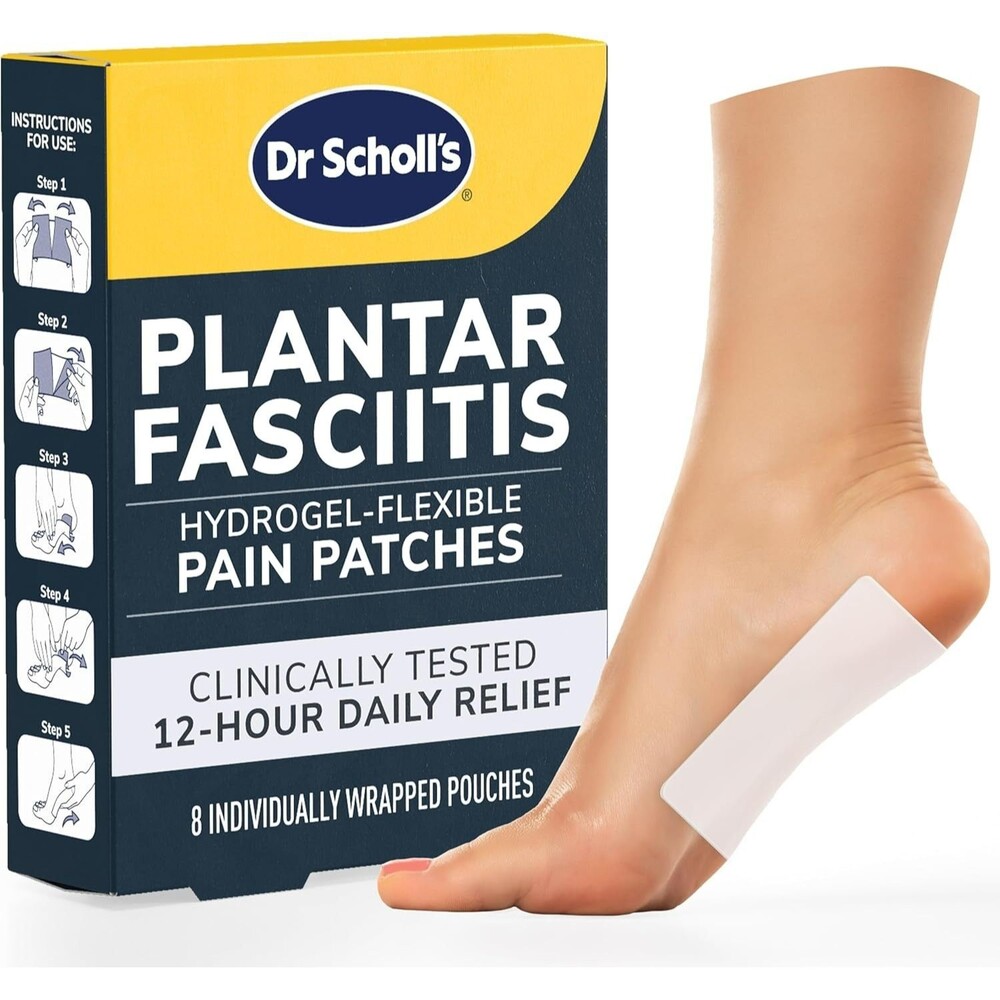 Dr. Scholl’s Plantar Fasciitis Pain Patches Hydrogel 12Hr Daily Relief White 8ct